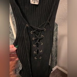 Show Me Your Mumu lace up tank bodysuit